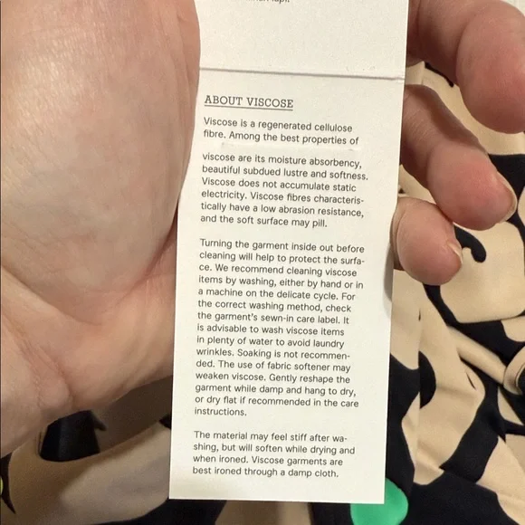 Marimekko Black & Cream Keho Pieni Maxi Dress with Green Accents 46 NEW NWT - Picture 9 of 9